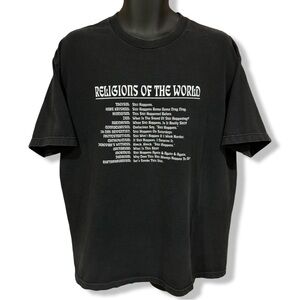 Vintage 90s Religions Of The World Novelty T-Shirt